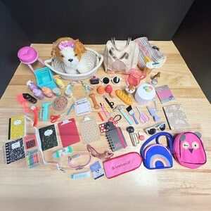 Our Generation 18" Doll Pet Puppy Dog Care Accessories Bundle + Food Furniture